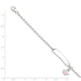 thumbnail image 3 of White Sterling Silver bracelet Themed 6 in 2 mm Rhodium-plated Enamel with 1 ext. Lobster Clasp, 3 of 3