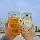 thumbnail image 2 of Straw cup cartoon scale milk cup straw with lid milk tea cup coffee household glass cups, 2 of 5