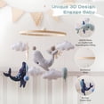 thumbnail image 4 of XIBUFE Baby Crib Mobile Ocean Nursery Mobile for Boys Girls Handmade Felt Mobile for Crib Nursery Decor for Infant Bedroom Hanging Baby Mobile for Bassinet Newborn Baby Gift（Whales）, 4 of 9