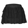 thumbnail image 3 of GigrtiJin Womens Mini Skirt Solid Color High-Waisted Double-Layer Short Skirt Ladies Casual Ruffled Hem Skirts, 3 of 6