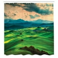 thumbnail image 3 of Ambesonne Spring Shower Curtain, Tuscany Rolling Hills, 69"Wx84"L, Seafoam Green, 3 of 5