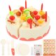 thumbnail image 1 of KAKOWELY 1 juego de pastel de cumpleaños simulado, juguete para cortar pasteles, juego de casita de juego, 1 of 5