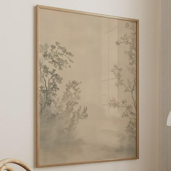 Miluva The Clearing Landscape Forest Woodland Moody Print Neutral Home Decor Framed Wall Art Print Giclee #2623 Decor For Living Room Bedroom, 8x12 UNFRAMED