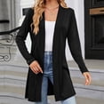 thumbnail image 4 of KBODIU Women's Open Front Sweater Cardigan Loose Casual Long Sleeved Sweater Coats Soild Color Lightweight Cuff Split Shacket Jackets Oversized Breathable Fall Cardigan Jackets, 4 of 6