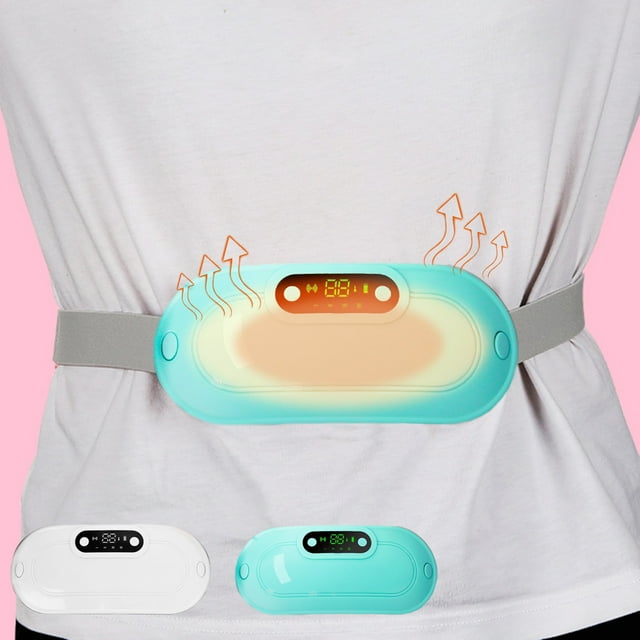 Fiudx Masajeador Abdominal, 4 Frecuencias de Vibración, 3 Ajustes de Temperatura, Carga Usb, Cómodo de Llevar, Masaje Relajante, Ideal para Casa o Oficina, Regalo para El Día de La Madre o San Valent