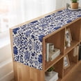 thumbnail image 6 of Blue Spring Floral 70 Inch Table Runner, Summer Flowers Farmhouse Rustic Farmhouse Dresser Scarf Cotton & Linen Tablerunner for Dining/Kitchen Island/Holiday Party Décor 13" x 70", 6 of 9