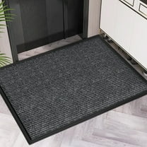 Indoor Outdoor Door Mat | 30" x 18" Dark Gray Heavy Duty Entrance Mat | Non-Slip Rubber Backing | Low-Profile Welcome Mat for Home Entryway