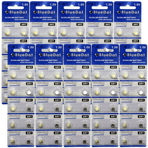 BlueDot Trading Brand AG1 Button Cell Extra Life Alkaline Batteries - 100 Pack (Use Interchangeably with LR621 SR60, SR60L, CX60, T Battery, D364, V364, GP364, 531, 620, 602, SB-AG/DG)