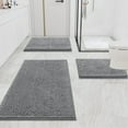thumbnail image 6 of Smiry Luxury Chenille Bathroom Rugs, Extra Soft and Absorbent Bath Mat, Dark Grey, 24"x47", 6 of 8