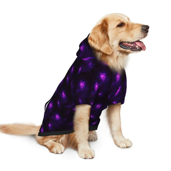 Dog Hoodie Pet Clothes Nebula Galaxy Purple Sweater Sweatshirts Pullover Coat for Large Medium Dogs Small