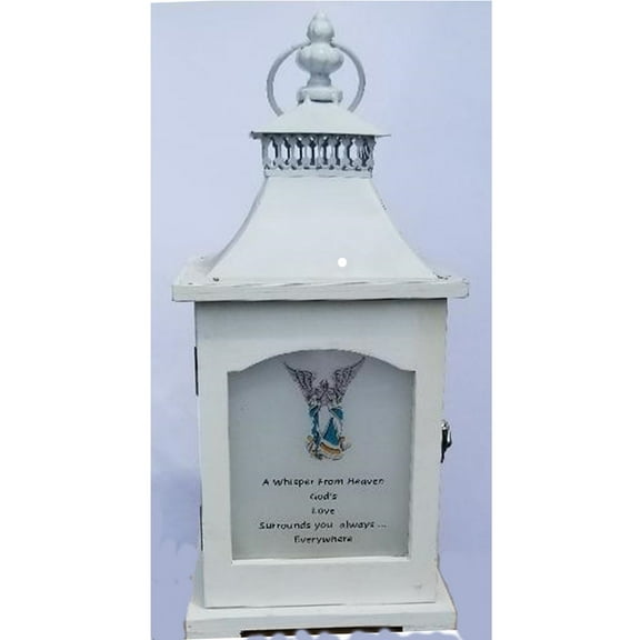 Card It 14.75" White Whispers From Heaven Candle Lantern