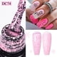 thumbnail image 3 of Esmalte de uñas en Gel con copos de nieve, barniz semipermanente UV LED, blanco lechoso, rosa, purpurina, lentejuelas de nieve, diseño artístico para manicura, 7ml, 3 of 4