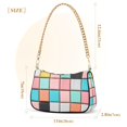 thumbnail image 3 of FORMRS Womens Shoulder Bag with Chain Strap Clutch Purse Cute Tote Handbag, Colorful Checkered Pattern, 3 of 7
