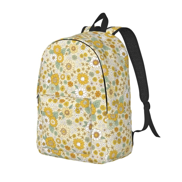 Balery Cute Sunflower Mochila Clásica Impresa Básica para Viaje, Mochila Escolar Resistente al Agua, Mochila de Lona con Correas Ajustables-Medium