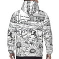 thumbnail image 7 of Rateoe Country Farm Scene Pattern Mens Hoodie, Pullover Hooded Sweatshirt, Kangaroo Pocket Hoodie Ideal for Daily Wear, Travel and Home-3X-Large, 7 of 7