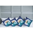 thumbnail image 2 of Ambesonne Moon Throw Pillow Cover 4 Pack, Old Ship Riding Waves, 18", Blue Brown White, 2 of 5