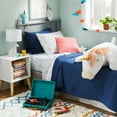 thumbnail image 2 of Twin Box Stitch Microfiber Kids' Quilt Navy, 2 of 5