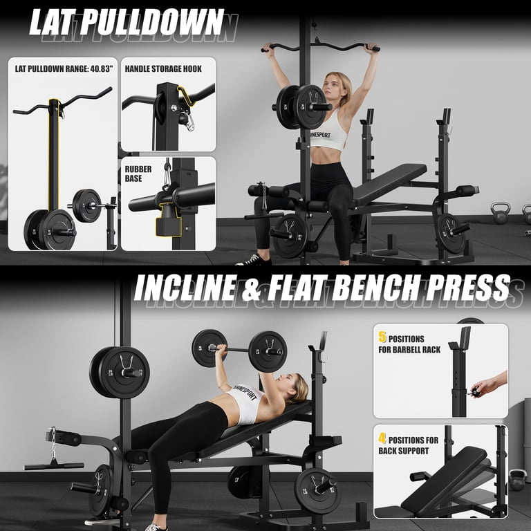 MITONOS Olympic Weight Bench 900LBS 9-in-1 Strength Training