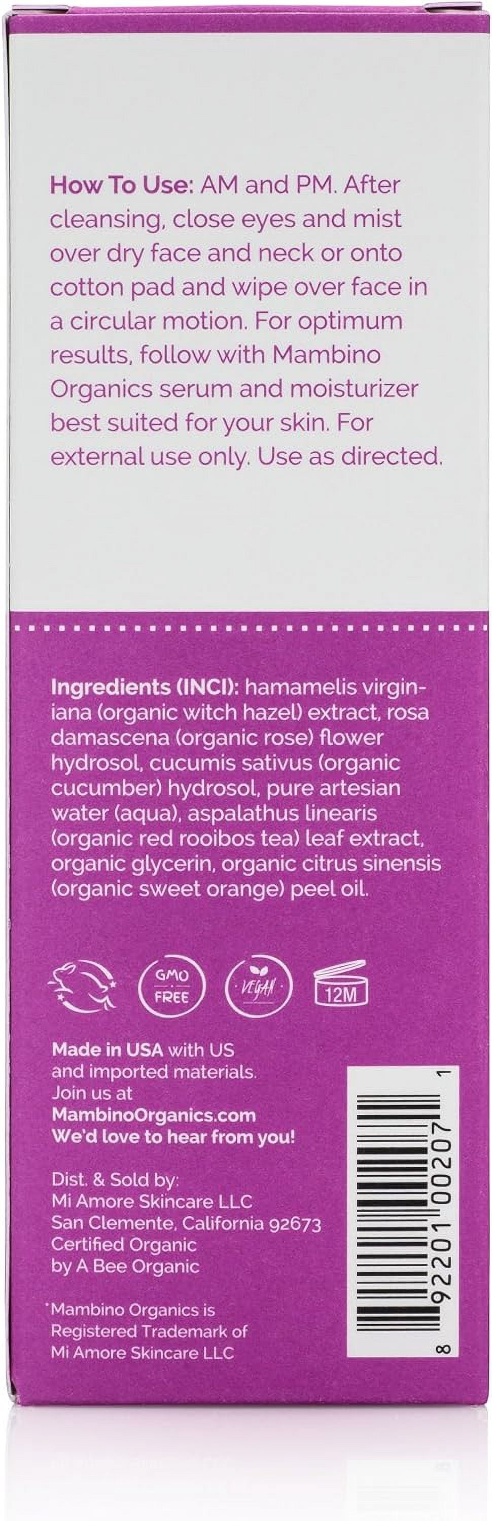 Mambino Organics Balancing Facial Mist, Rosewater and Cucumber, 4oz (3 Pack)