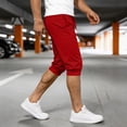 thumbnail image 4 of CQONEPT Mens Sweatpants with Pockets Summer Capris Joggers Loose Fit Athletic Running Trousers with Pockets Red XL, 4 of 7
