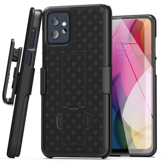 Encased DuraClip for Moto G Power 5G Belt Case with Holster Clip and Kickstand (Motorola G Power 5G 2023) Black