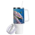 thumbnail image 2 of Turtle Fish Sea Coral 40 oz Tumbler with Handle Insulated&nbsp;Travel Mug&nbsp;Lid Straw Leak Proof Steel Vacuum Water Bottles Glasses Fits in Car Cup Holder, 2 of 7