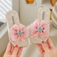 thumbnail image 2 of Girls Summer Flat Slip On Sandals Soft Pillow Slippers Open Toe Non-Slip Sole Beach Pool Vacation Daily Outdoor Footwear Gibobby,13,Pink, 2 of 8