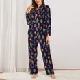thumbnail image 2 of Picia Colorful Birds Pattern Women’s Long-Sleeve Sleepwear Set - Soft 2-Piece Loungewear with Pockets, Comfy PJs for Relaxing Nights-X-Large, 2 of 7