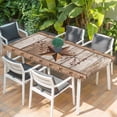 thumbnail image 2 of Vintage Texas Star Wooden Table Cloths for 5 Foot Rectangle Tables, Farmhouse Berry Country Patio Waterproof Elastic Fitted Tablecloths, Washable Rectangular Table Cover for Camping, 2 of 8