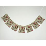 YKCG Vintage Romantic Paris Effiel Tower Pink Floral Flower Bike Banner Bunting Garland Flag Sign for Home Family Party Decoration