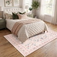 thumbnail image 3 of Wonnitar 5'x 7' Pink Floral Area Rug for Girls Bedroom - Machine Washable Nursery & Kids Room Carpet, Ultra-Thin Non-Slip Soft Rug for Dorm, Playroom, 3 of 12