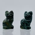 thumbnail image 5 of Adorable! 2 Kambaba Jasper Sitting Cat Animal Beads | 21x14x10mm | Green | 2 Beads, 5 of 8
