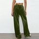 thumbnail image 4 of Pincandy Women's Solid Color Velour Pants - Elastic Waist, Loose Wide Leg Fit with Pockets, Luxurious & Comfortable for Loungewear & Daily Outings, 4 of 7