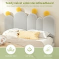 thumbnail image 6 of MOPHOTO Boucle bed frame Child Bed for Kids,Wood Upholstered Bed Frame with Adjustable Headboard,Standard Crib Size Toddler Bed,Certified Toddler Fabric Beds,Modern Platform Bed (Gray), 6 of 9