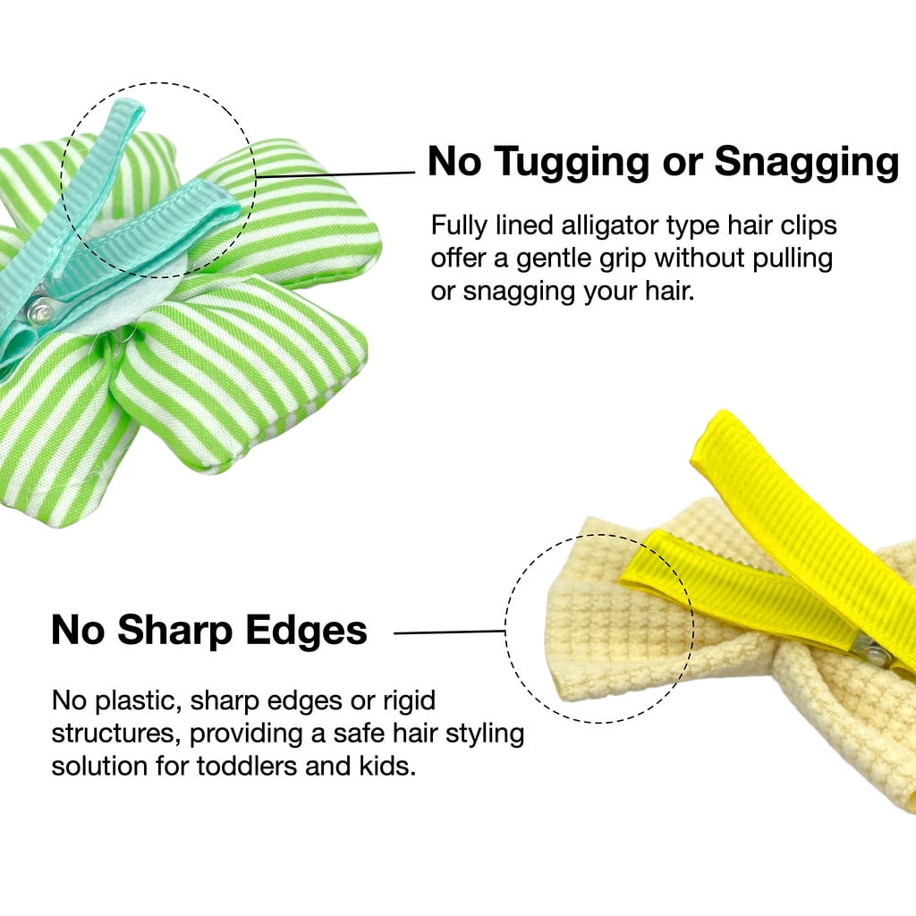 Hair Clips for Girls 18 Pcs No Slip Assorted Barrettes for Kids Bows Green Yellow Cute Hair Accessories for Little Girls Teens Toddlers Child Kids Gifts