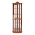 thumbnail image 6 of Llinc Store Lighted Glass Cabinet Lighted Corner Cabinet Corner Display Curio Cabinet, Wine Cabinet with Adjustable Glass Shelves Carved Decoration, Oak, 6 of 6