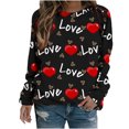 thumbnail image 2 of Offres! Aqestyerly Sweat-Shirt à Manches pour Femmes, Imprimé de la Saint-Valentin, Col Rond, Pull Tunique, 2 of 5