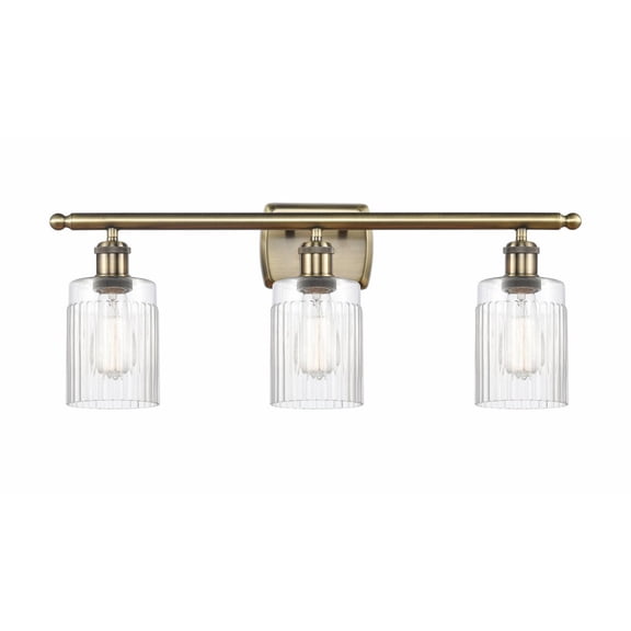 516-3W-AB-G342 Innovations Lighting Hadley - 3 Light Bath Vanity In Art Deco Style-9 Inches Tall and 26 Inches Wide-Antique Brass Finish-Clear Glass