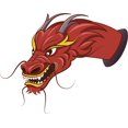 thumbnail image 1 of Oriental Chinese Red Dragon Roaring Vinyl Wall Decal - Mythical Beast Head of Ancient Imperial China Wall Decor - 20" x 16", 1 of 5