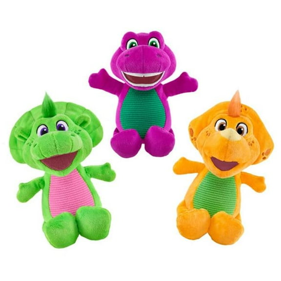Fisher-Price MTTHVF39 Barney & Friends Barney Basic Plush Assortment Plush Toys - 4 Piece