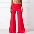 thumbnail image 2 of HAIJIE 2026 Coral Fold Over Yoga Pants,foldover pants On-Trend Solid Wide Leg Loose Fit Lou-nge Pants with Ruched Waist, for Yoga Sports Everyday (Watermelon Red,S), 2 of 6