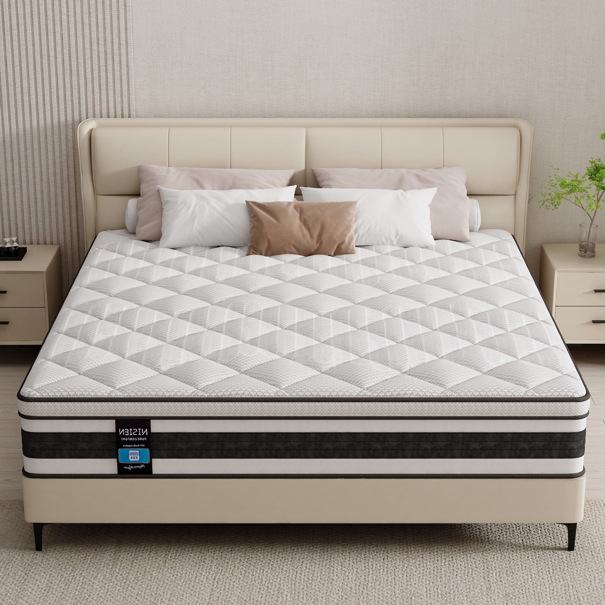 Full Size Mattress, Nisien 10 Inch Gel Memory Foam Hybrid Mattress in a