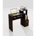 thumbnail image 6 of Small Computer Desk for Bedroom, Home Office Desk with Drawers Storage Shelves for Living Room Study Bedroom, Dark Walnut/Brown, 6 of 12