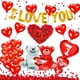 thumbnail image 2 of Juego de globos de San Valentín, globos de aluminio, decoración romántica para el día de San Valentín. Oso, 2 of 9