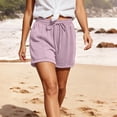 thumbnail image 6 of Women's Elastic Drawstring Casual Sweat Shorts, High Waist Loose Wide Leg Summer Lounge Shorts with Deep Side Pockets, Cuffed Hem Lightweight Beach Workout Jogger Shorts for Daily Vacation S-3XL, 6 of 10