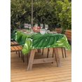 thumbnail image 3 of Outdoor Tablecloth with Umbrella Hole for Patio/Picnic/Party/Camping, Summer Palm Leaves Waterproof Table Cloth Rectangle Table Cover Washable, Tropical Green Botanical (60"x 120"), 3 of 8