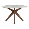 thumbnail image 3 of Pemberly Row Modern 50" Round Faux Marble Dining Table in Walnut, 3 of 7