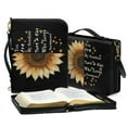 thumbnail image 3 of ZUXONGSY Sunflower Maple Leaf Print Bible Cover for Men Women You Are My Sunshine Leather Bible Bag with Handle and Detachable Strap Portable Bible Holder Zippered Bible Protector, XL, 3 of 7