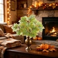 thumbnail image 3 of Racsoh Artificial Maple Leaf Flower Arrangement, Faux Fall Leaves Bouquet, Realistic Autumn Colorful Foliage Picks, for Thanksgiving Home Vase Decor (Green A), 3 of 7