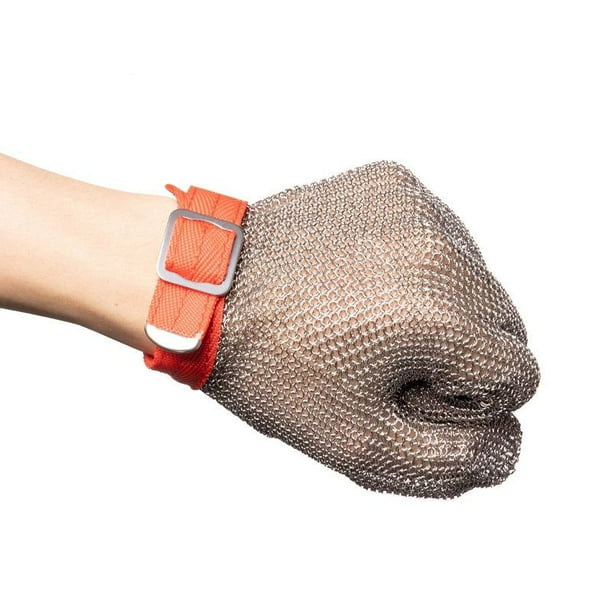 Guante de cota de malla de malla metálica de acero inoxidable resistente al corte de nivel más alto Guante de carnicero para cortar carne Procesamiento de alimentos Cuchillo para rebanar pescado